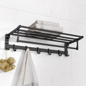plantex aluminum folding towel racktowel standhangerbathroom accessories 24 inches black towel holder