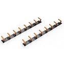 Plantex Aluminum Hook Rail with L-Shape Hooks for Walls of Bathroom/Kitchen–Hook Rail Bar for Clothes/Towel/Keys (8 Hooks, Black & Gold) - Pack of 2