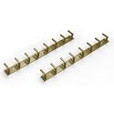 Plantex Aluminum Hook Rail with L-Shape Hooks for Walls of Bathroom/Kitchen–Hook Rail Bar for Clothes/Towel/Keys-Pack of 2 (8 Hooks, Brass Antique)