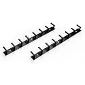Plantex Aluminum Hook Rail with L-Shape Hooks for Walls of Bathroom/Kitchen–Hook Rail Bar for Clothes/Towel/Keys-Pack of 2 (8 Hooks, Black)