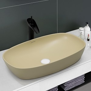 plantex basin for bathroomceramic table top wash basinover counter washbasin for restauranthotel matt khaki 23 x 145 x 5 inch
