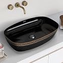 Plantex Basin for Bathroom/Ceramic Table Top Wash Basin/Over Counter Washbasin for Restaurant, Hotel (Matt Grey, 23 x 14.5 x 5 Inch)