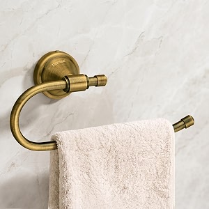 plantex stainless steel 304 grade niko napkin holdertowel holdertowel hanger for kitchentowel ringbathroom accessories - pack of 1brass antique