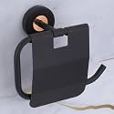 Plantex Brass with 304 Grade Stainless Steel Toilet Paper Holder/Tissue Paper Roll Holder in Bathroom Accessories - RDAB (Black)