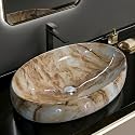 Plantex Ceramic Wash Basin for Bathroom/Table Top Ceramic Basin/Washbasin for Bathroom - (CRETA-NS-238-Marble Finish, 23 x 15 x 5.5 Inch)