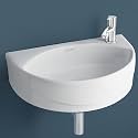 Plantex Ceramic Basin with Stainless Steel Pillar Cock/Wall Hung Basin/Deck Mount Tap/Basin for Bathroom - (Cody - Combo)