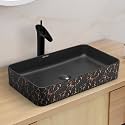 Plantex Ceramic Designer Washbasin for Bathroom/Countertop Bathroom Basin/Over Counter Wash Basin for Restaurant, Hotel (24x 14 x 4.5 Inch)