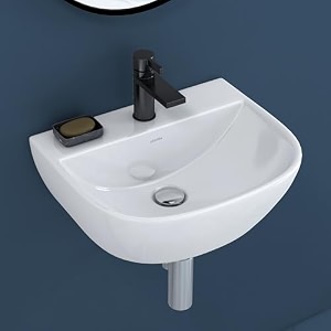 plantex ceramic wall hung wash basinwashbasin for bathroomwall mounted basin with 10 years glaze warrantysink for bathroomliving room orchid -white-155x 13x 55 inch