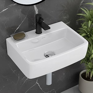plantex ceramic wall hung basinwashbasin for bathroomwall mounted wash basin with 10 years glaze warrantyrectangle sink for homeoffice bolt-white- 16x12x5 inch