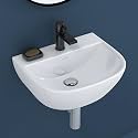 Plantex Ceramic Wall Hung Wash Basin/Washbasin for Bathroom/Wall Mounted Basin With 10 Years Glaze Warranty/Sink for Bathroom/Living Room (Orchid -White-15.5x 13x 5.5 Inch)
