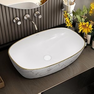 plantex ceramic wash basin for bathroomtable top ceramic basinwashbasin for bathroom white - 24 x 15 x 55 inch