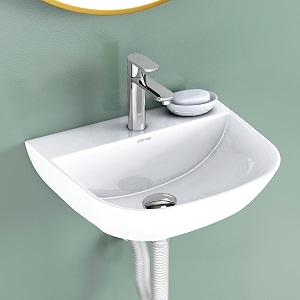 plantex ceramic wash basin for bathroomwall hung basinwallmount washbasin10 years glaze warranty by plantex jace - white - 15 x 125 x 55 inch
