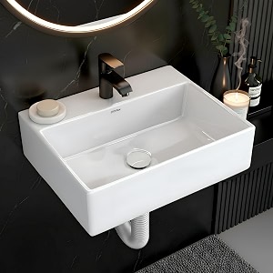 plantex ceramic wash basin for bathroomwall hung basin with 10 years glaze warranty by plantexsmall wall mount basinwashbasin for restaurant hotelglossy whitecubic - 17 x 135 x 5 inch