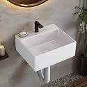 Plantex Ceramic Wash Basin for Bathroom/Wall Hung Basin/Bathroom Sink with 10 Years Glaze Warranty by Plantex/Washbasin for Restaurant/Hotel (Glossy White/Cuba - 14 x 12 x 5 Inch)