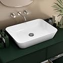 Plantex Ceramic Wash Basin/Triangle Basin with 10 Years Glaze Warranty by Plantex/Tabletop Wash Basin for Bathroom/Home/Office/Hotel - (White - 25.5 x 18.5 x 5 Inch)