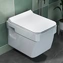 Plantex Commode for Toilet/Ceramic Western Commode/Wall Hung Commode with Soft Closing Toilet Seat - P Trap Outlet (White)