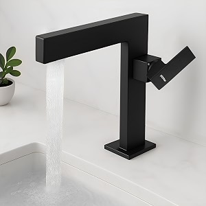 plantex single lever basin mixer tappure brass pillar tap for wash basinhot and cold water tap for basin - 7877-black