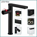 Plantex Single Lever Basin Mixer Tap/Pure Brass Pillar Tap for Wash Basin/Hot and Cold Water Tap for Basin - (7877-Black)