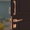 Plantex Door Handle for Home Main Door/Door Lock with Handle/Mortise Lock with 3 Computerized Brass keys/14 inch Pull-Push Handle/Door Hardware - Combo (Rose Gold)