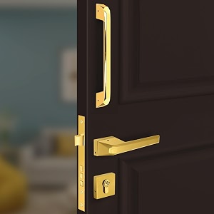 plantex door lock for homedoor handle for main doormortise lock with 3 computerized brass keys14 inch pull-push handledoor hardware - combo gold