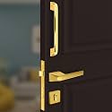 Plantex Door Lock for Home/Door Handle for Main Door/Mortise Lock with 3 Computerized Brass keys/14 inch Pull-Push Handle/Door Hardware - Combo (Gold)