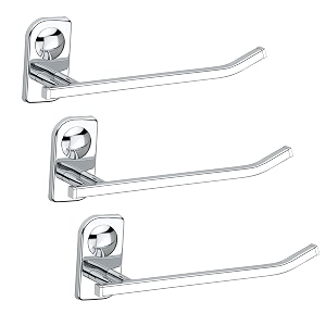 plantex stainless steel towel hanger for bathroomnapkin holder for wash basintowel ringbathroom accessories chrome - pack of 3 dream