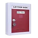 Plantex Durable Plastic A4 Letter Box/Mail Box/Post Box for Gate Home/Suggestion Box for Office use/Donation Box with Secure Lock and Keys (Red & White), Wall Mountable