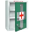 Plantex Metal Emergency First Aid Box for Home/Medical Kit Box for Medicine Storage with Multi Compartments for School, Office - Lockable (Green &amp; White) Big Size, Wall Mount