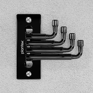 plantex flexible 4 pin stainless steel wall hooksrobe hooks for bathroomwall hooks for hanging strongcloth hanger - glossy black