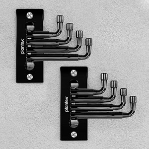 plantex stainless steel flexible 4 pin wall hooksmodern wall hangerhooks for wall heavy itemscloth hangertowel hanger for wall black pack of 2