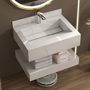 plantex slab tile vanityfloating vanity with washbasin for bathroomwall mount cabinet with basin - 24 x 18 inch ed-07 - marble
