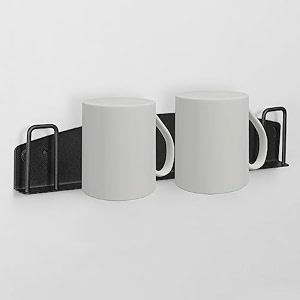 plantex metal mug standcoffee cup standkitchen mug holdermagnetic rack for fridgekitchen organizer -pack of 1 black