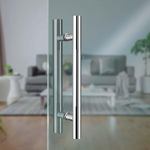 plantex handle for glass doorstainless steel main door handletuffen glass door accessories12 inch pull-push handle set of 1 2 piece chrome