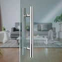 Plantex Handle for Glass Door/Stainless Steel Main Door Handle/Tuffen Glass Door Accessories/12 Inch Pull-Push Handle Set of 1/ (2 Piece, Chrome)