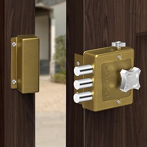 plantex heavy duty dead bolt lockrim lock set for homeofficehotel  pack of 1 brass antique