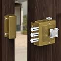 Plantex Heavy Duty Dead Bolt Lock/Rim Lock Set for Home/Office/Hotel – Pack of 1 (Brass Antique)