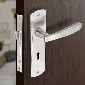 plantex heavy-duty door lock set - main door lock handle setmortise lock with 3 keys for home- pack of 1 8130-matt