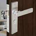 Plantex Heavy-Duty Door Lock Set - Main Door Lock Handle Set/Mortise Lock with 3 Keys, Brass Lock Body &amp; Cylinder (8116 - Steel Satin &amp; Chrome)