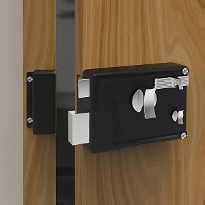 plantex heavy duty night latch door lock with key amp knob for main doorinside opening for homehoteloffice - pack of 1 z-black