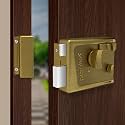 Plantex Heavy Duty Night Latch Door Lock with Key &amp; Knob for Main Door/Inside Opening for Home,Hotel,Office - Pack of 1 (Brass Antique)