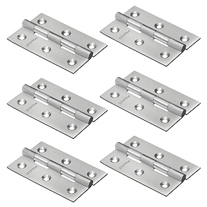 plantex heavy duty stainless steel door hinges 3 inch x 16 gauge15 mm thickness homeofficehotel for main doorwoodenbedroomkitchenwindowkabja - pack of 6 satin matt