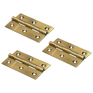 plantex heavy duty door hinges 3 inch x 16 gauge15 mm thickness homeofficehotel for main doorwoodenbedroomkitchenkabja - pack of 3 brass antique