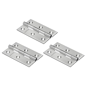plantex stainless steel door hinges 3 inch x 16 gauge15 mm thickness homeofficehotel for main doorwoodenbedroomkitchenkabza - pack of 3 satin matt