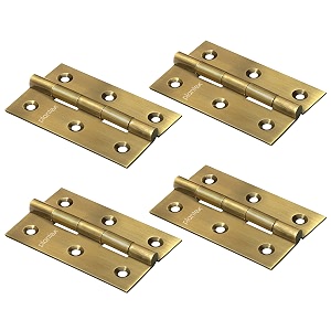 plantex heavy duty stainless steel door butt hinges 3 inch x 16 gauge15 mm thickness homeofficehotel for main doorwoodenbedroomkitchenkabza - pack of 4 brass antique