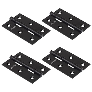 plantex door hinges 3 inch x 16 gauge15 mm thickness homeofficehotelhinges for main doorsoft movement hinges for woodenbedroomkitchenwindowkabja - pack of 4 black