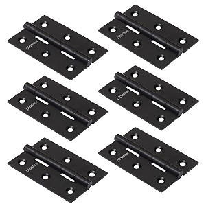 plantex heavy duty stainless steel door butt hinges 3 inch x 16 gauge15 mm thickness homeofficehotel for main doorwoodenbedroomkitchendoor hingeskabja - pack of 6 black