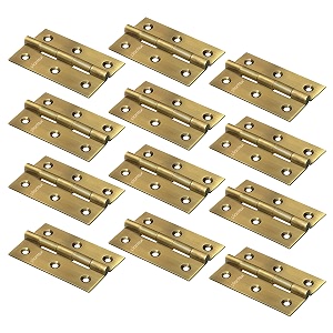 plantex stainless steel door hinges 3 inch x 16 gauge15 mm thickness homeofficehotelhinges for main doorsoft movement door hingekabza - pack of 12 brass antique