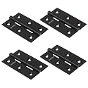 Plantex Door Hinges 3 inch x 16 Gauge/1.5 mm Thickness Home/Office/Hotel/Hinges for Main Door/Soft Movement Hinges for Wooden/Bedroom/Kitchen/Window/Kabja - Pack of 4 (Black)