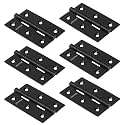 Plantex Heavy Duty Stainless Steel Door Butt Hinges 3 inch x 16 Gauge/1.5 mm Thickness Home/Office/Hotel for Main Door/Wooden/Bedroom/Kitchen/Door Hinges/Kabja - Pack of 6 (Black)