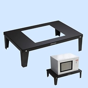 plantex microwave oven stand for kitchen platformotgoven standmicrowave organizer rack for kitchen black metal 50 x 345 x 135 cm